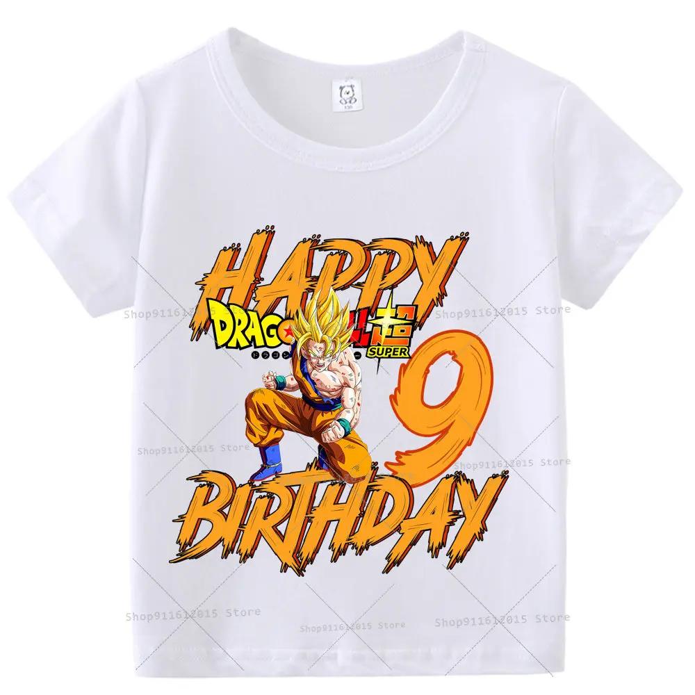 Boy Number T Shirt Kids Birthday Clothes Anime Cartoon Toddler Short Sleeve Tops Summer Casual Children Cotton Tee