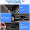 1 sett aluminiumslegering solskjermklemmer erstatning for Jeep Wrangler JK JL 2018-2023 solskjermreparasjonssett