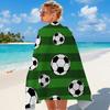 Soft Football Print Beach Towel Portable Sports Towel Comfortable Shower Towel  Bathroom