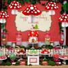 Creative Mushroom HoneycombBall 3D HangingOrnament for Indoor PartiesForest Theme Birthday Wedding Decor Jungle Wonderland Setup