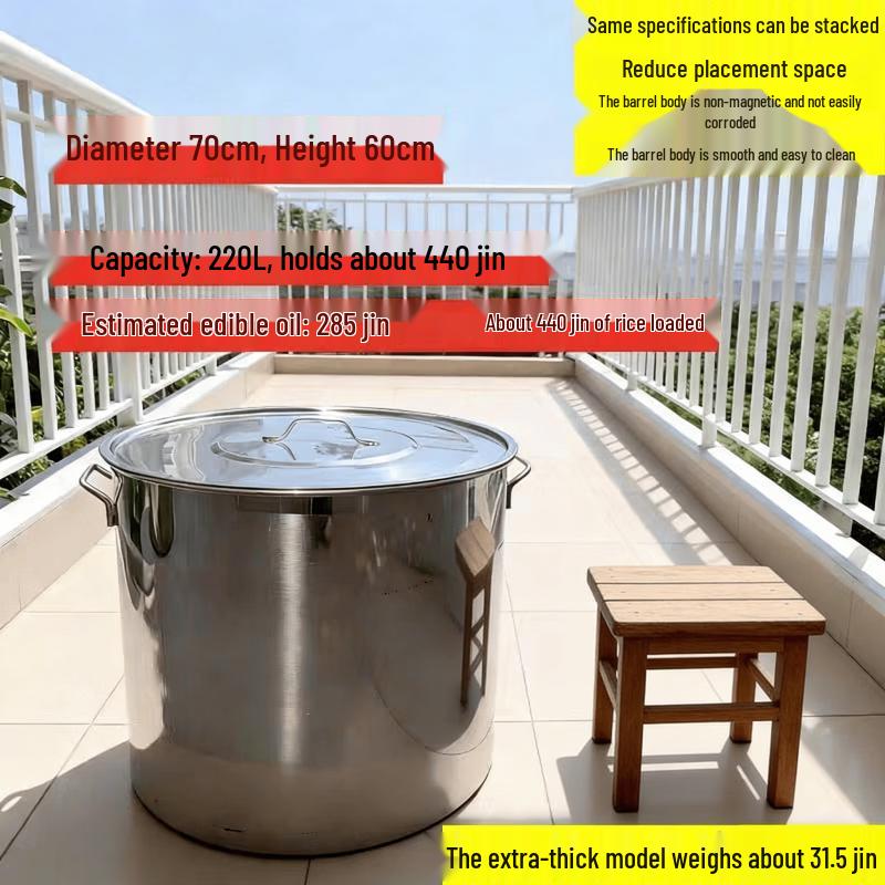 Heavy-Duty Stainless Steel Lidded Multi-Purpose Barrel