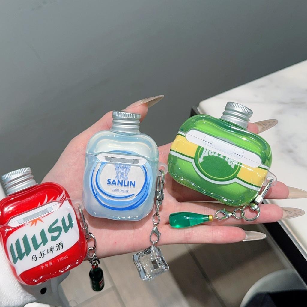 Spoof Wusu Sprudelwasser geeignet für Airpods 4 Schutzhülle Apple 2/3 Generation Airpodspro3 Kopfhörerhülle weiblich