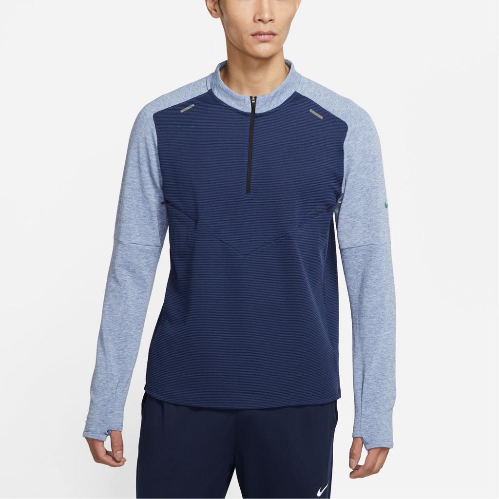 Nike Sweatshirts Men's Dark Navy Blue Stand Collar Moderate Regular DA0439-410