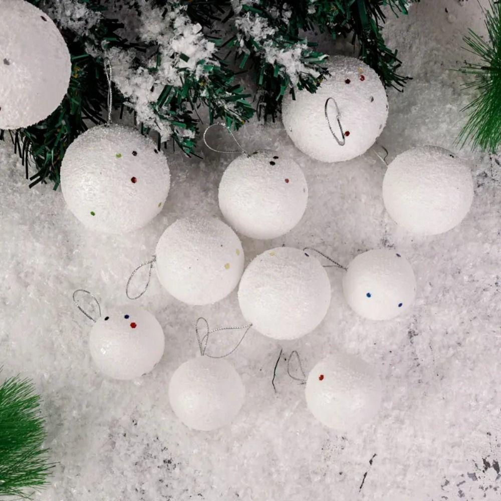 6Pcs White Foam Christmas Balls Wedding Holiday Supplies Portable Home Decorations