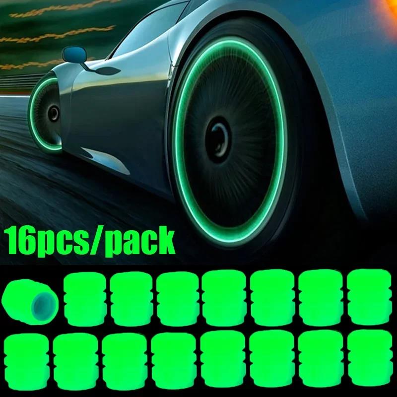4/20PCS Luminous Car Tire Valve Cap Fluorescent Night Glowing Decor Motorcycle Bike Wheel Nozzle Dustproof Tyre Valve Stem Caps Stem Caps1