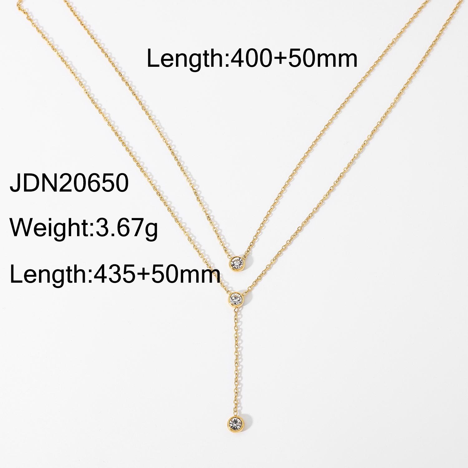 

Stainless Steel Double Layer Y Shape Chain Zircon Pendant Necklace For Women Statement Choker Necklace