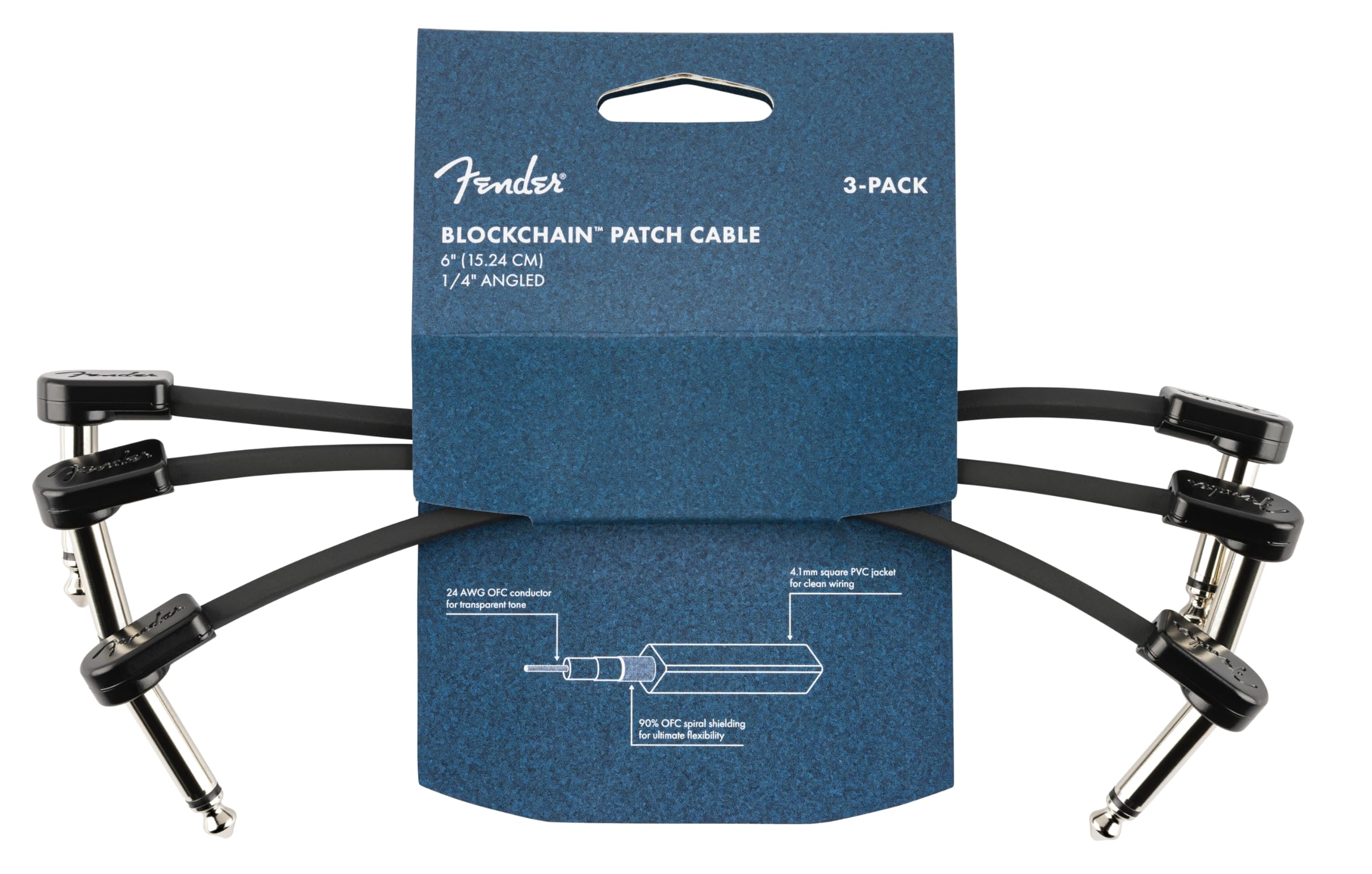 

FenderBlockchain 6 Patch Cable 3-pack AngleAngle Fender [Set of 3 patch cables]