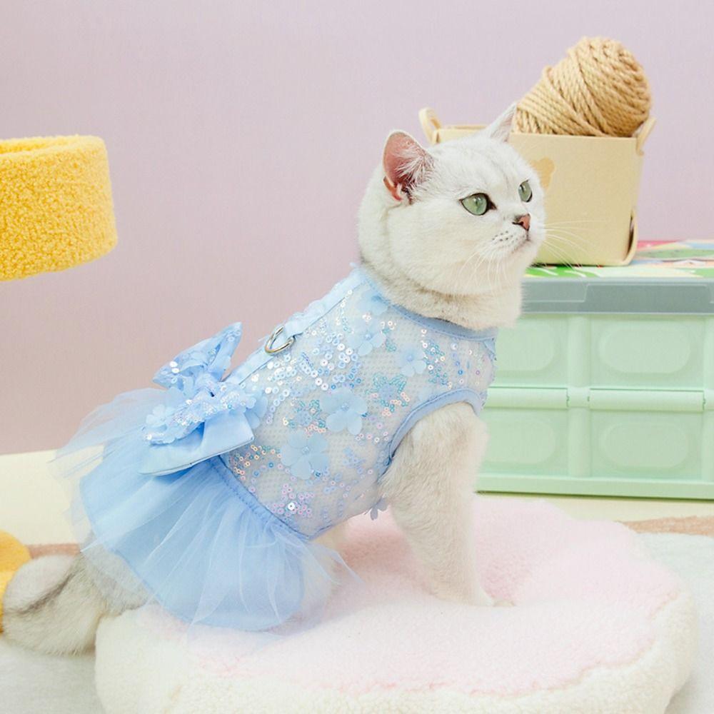 Sweet Dog Dress Cute Pet Clothes Cat Apparel Summer Pet Princess Skirt  Chihuahua Poodle