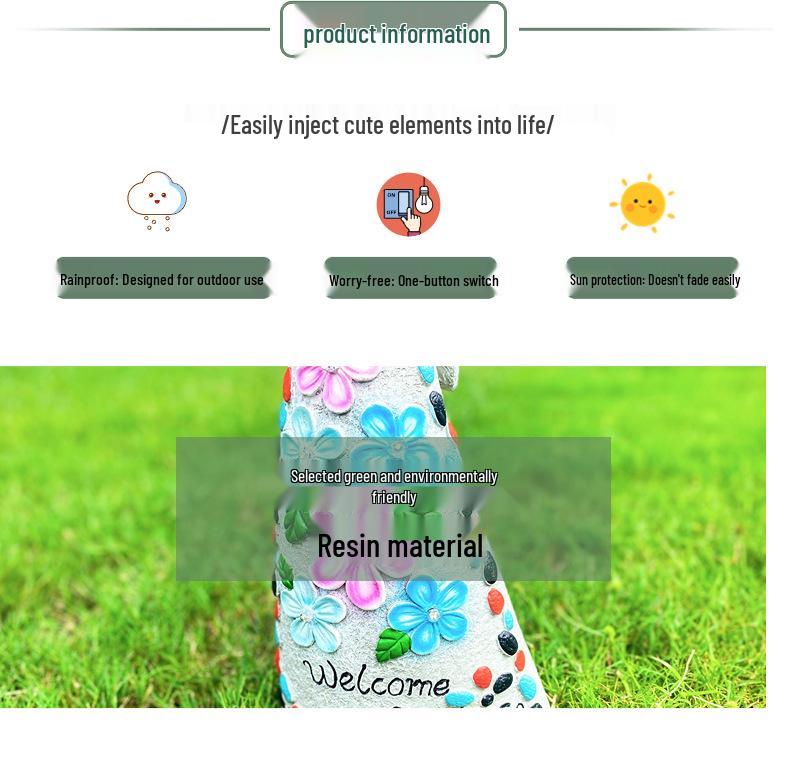 Solar-Powered Angel Lawn Ornaments - Outdoor Resin Garden Decorations