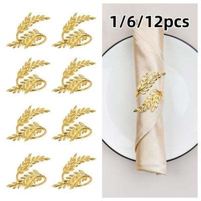1/6/12pcs Metal Napkin Ring Buckles Modern Minimalist Dinnig Table Decoration Napkin Holder  Kitchen