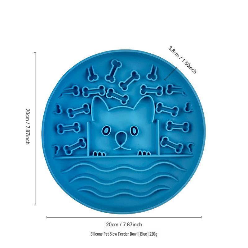 Silicone Pet Slow Feeder Mat with Suction Cup - Non-slip Licking Plate for Dogs and Cats