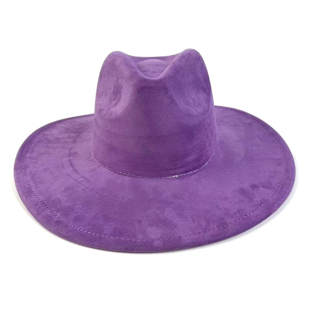 European And American Style New Big-Brimmed Suede Top Hat Fashionable Simple Top Hat Peach Heart Top Big-Brimmed Jazz Hat