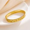 Gold Stainless Steel Bracelet with Zirconia-Inlaid Star Clasp