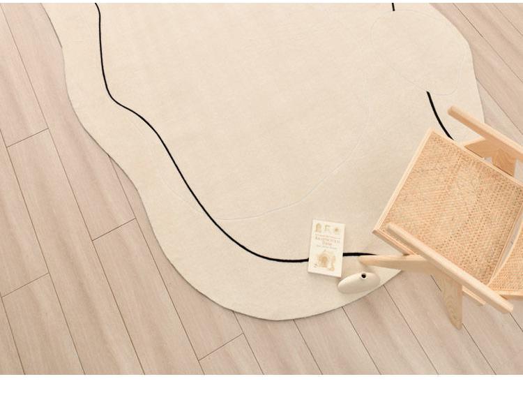Irregular Shaped Wabi-Sabi Carpet: Thick Luxury Floor Mat for Living Room, Bedroom, Study, or Cloakroom