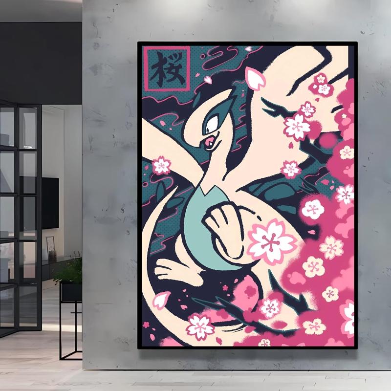 Leinwand Kunstwerk Malerei Pokemon Schiggy Poster Cartoon Bild Klassisch Haus Schlafzimmer Dekoration Gemälde Kindergeschenk