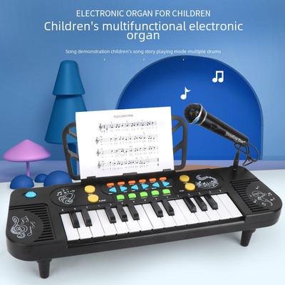 Mikrofonlu 25 Tuşlu Çocuk Elektronik Piyano Oyuncak: Erken Eğitim Müzik Simülatörü
