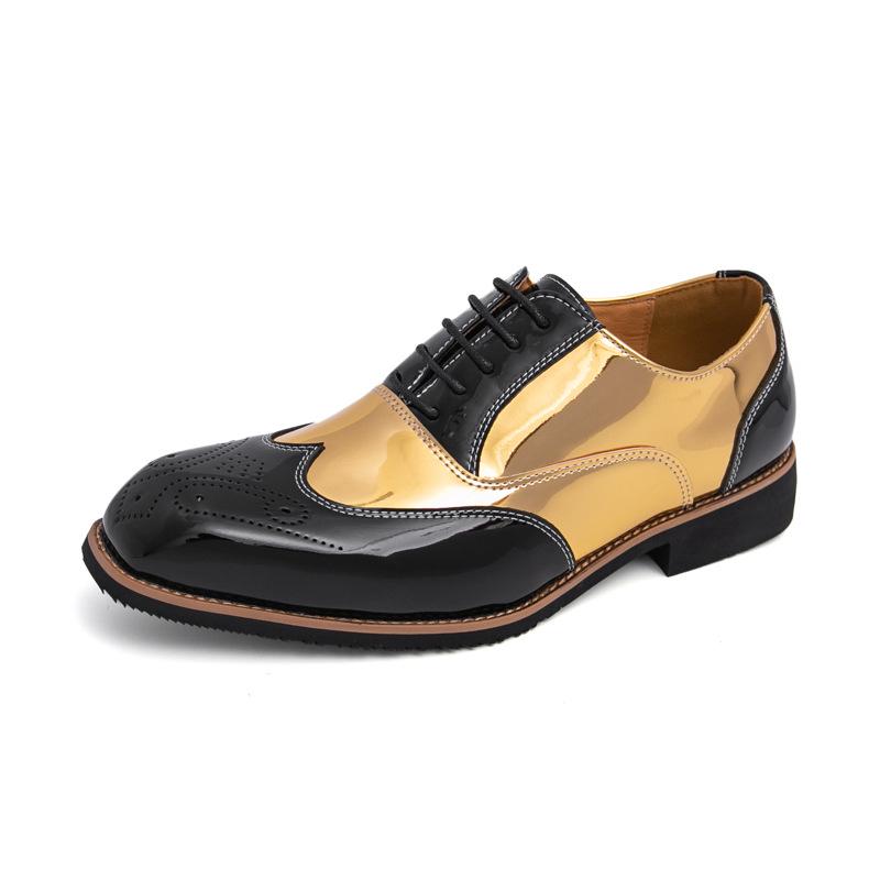 Men s Plus Size Glossy Patchwork Casual Shoes - Formal & Casual Leather Wedding Shoes. 39