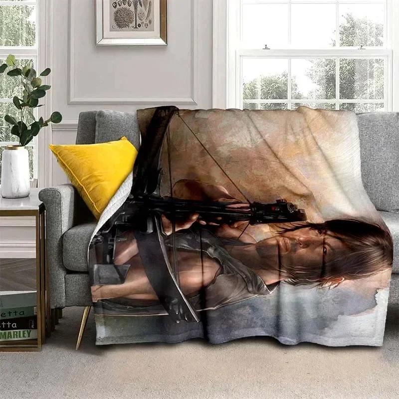 Daryl Dixon Walking Dead Movie Flannel Blanket,Warm and Soft Blanket  For Couch Sofa Office Home Travel Camping Birthday Gift