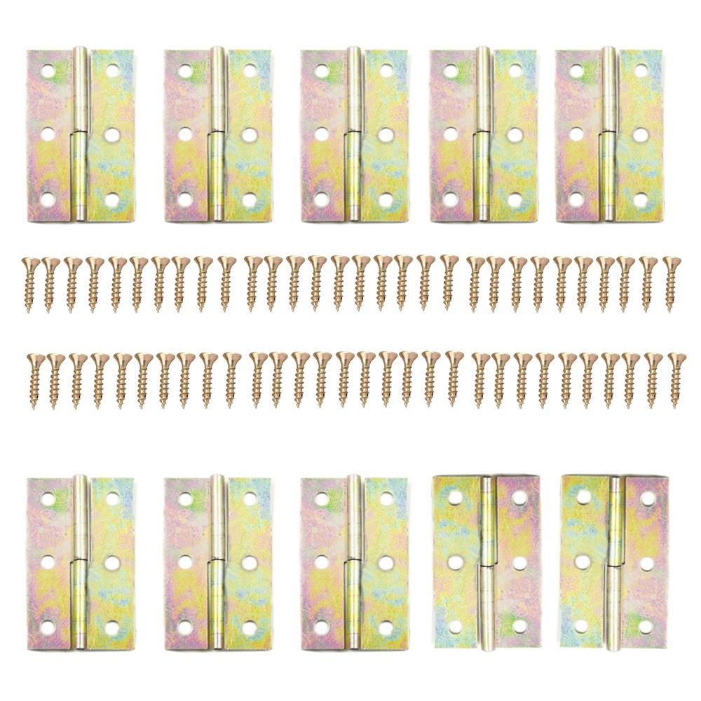 

10 шт. мини удлиненный античный латунный бронзовый сундук для ювелирных изделий подарок деревянная музыкальная шкатулка винный шкаф кукольный домик дверная петля с винтом Type 24 60x37mm