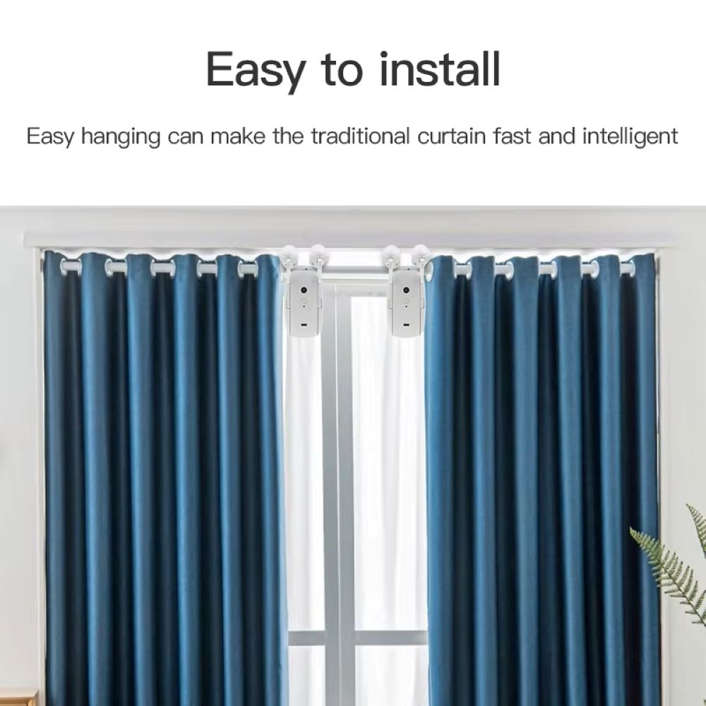 Smart Automatic Curtain Opener, Remote Control With App/Timer/Voice, with T/U/Rome Rod ,WiFi Bluetooth Automatic Light Sensor