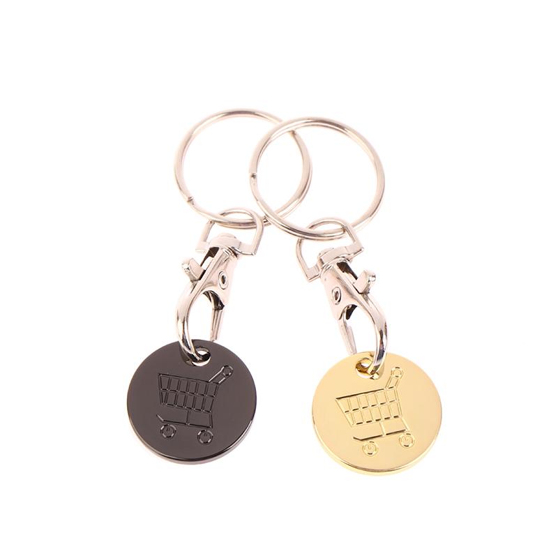 1Pc Shopping Trolley Remover Key Ring Token Chip With Carabiner Hook Practical Metal Portable Durable Universal Supermarket