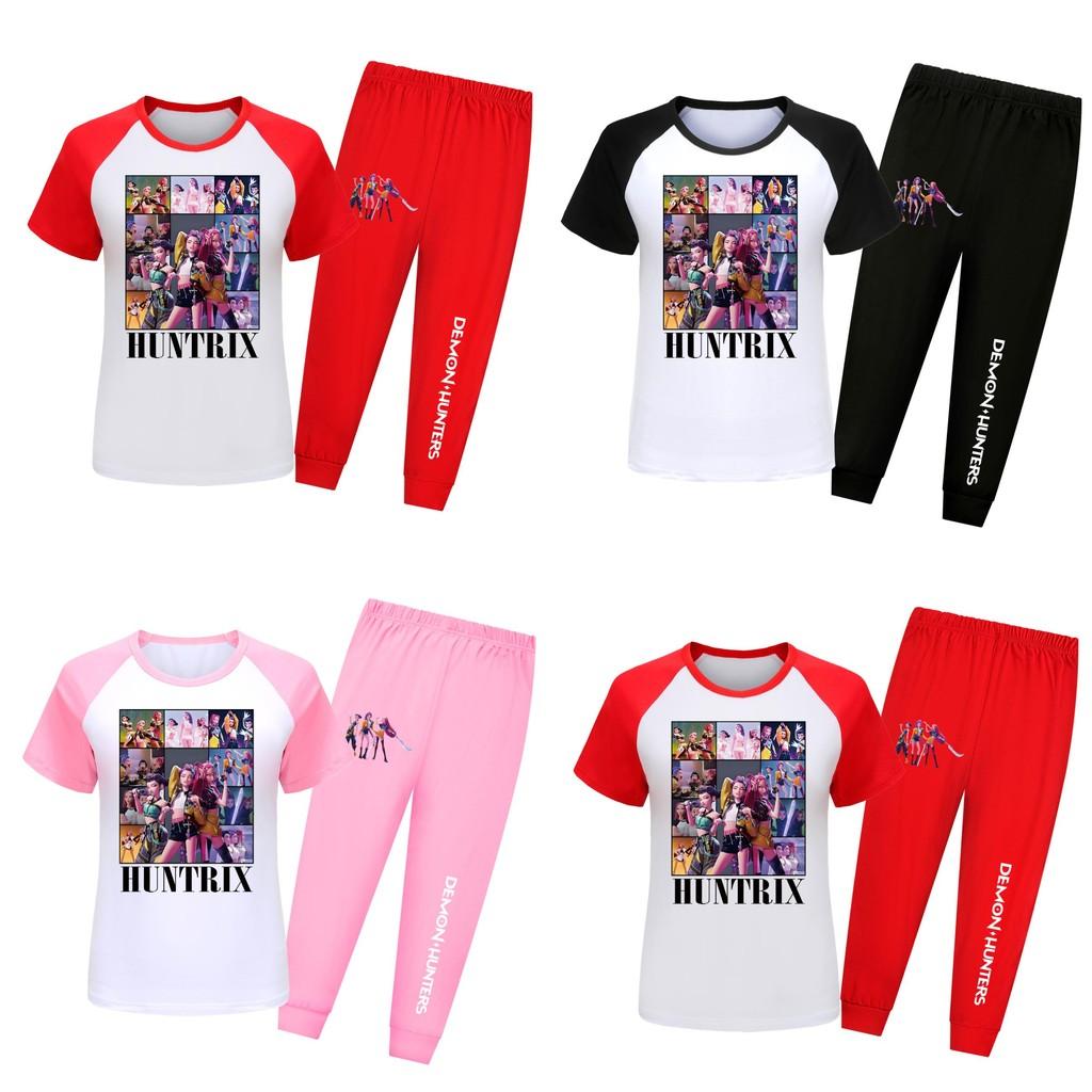 Kpop Demon Hunters Print Toddler Pajama Suit With Soft Cotton Material For Comfortable Nightwear