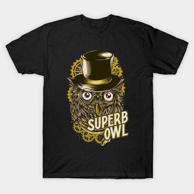 Men Black Print T-shirt He S A Superb Owl No-Cut Transfer Paper Print Cotton Tshirt 3XL чёрный