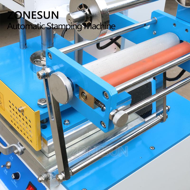 ZONESUN ZY-819D 200X300mm Máquina Neumática de Estampado Papel cuero LOGO Tarjeta de Visita Plegado presión Máquina de Repujado Inicial
