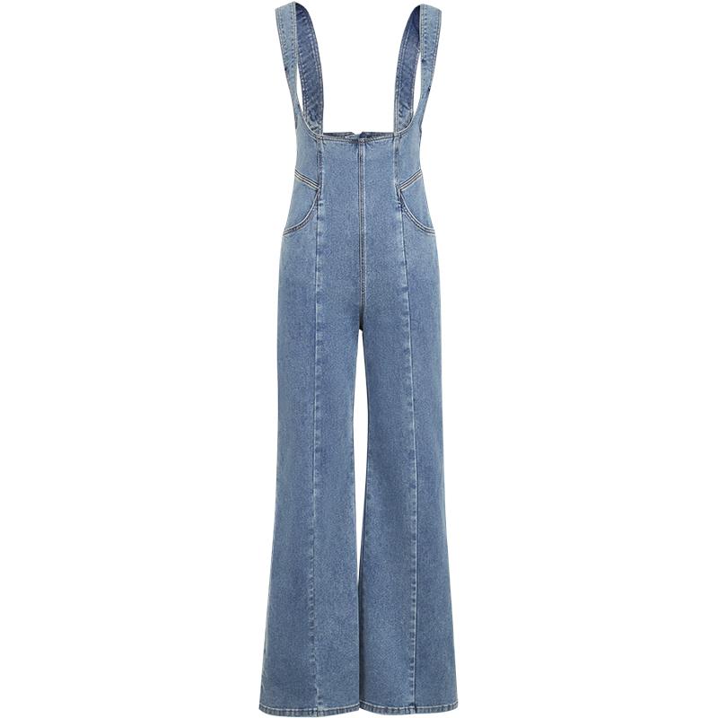 

Женский джинсовый комбинезон клеш с высокой талией VEROMODA S