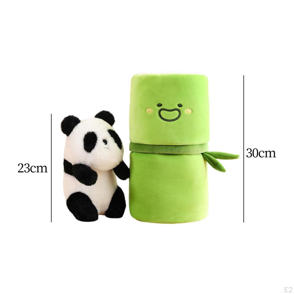Adorable Bamboo Tube Panda Plush Toy for Home Decor and