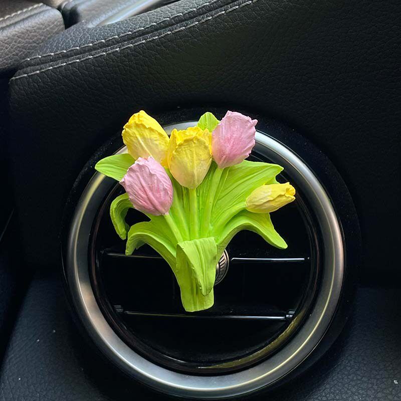 Car Perfume, Pink Tulip, Car Air Conditioner Vent Decoration, Diffuser Stone, Fragrance Gift, Light Fragrance