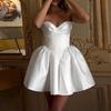 2026 European and American New Waist Dress Short Skirt Sexy Temperament A Swing One-word Shoulder Tube Top Dress Dress Women