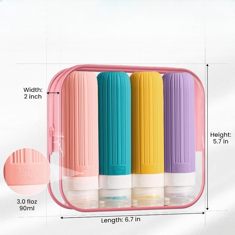Portable Silicone Refillable Bottles Travel Toiletry Dispenser Containers Leak Proof Storage Jars For Business Trip Travel