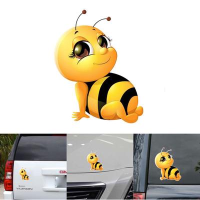 Creative Funny Cartoon Decal Smile Bee Car Big Eyes Samolepka včelí samolepka PVC Samolepka na auto Legrační dekorace
