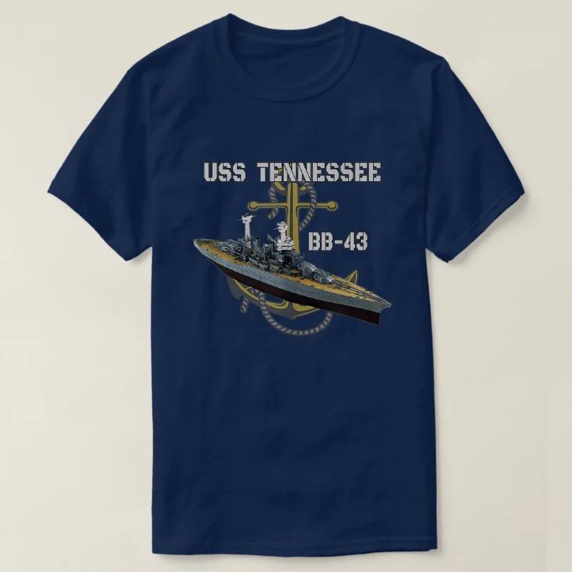WW2 American Warship USS Tennessee BB43 Battleship TShirt New 100 Cotton ONeck Short Sleeve Casual Mens Tshirt Size S3XL
