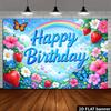 2D plane 1 piece of birthday background cloth with blue sky and white clouds made of polyester material.