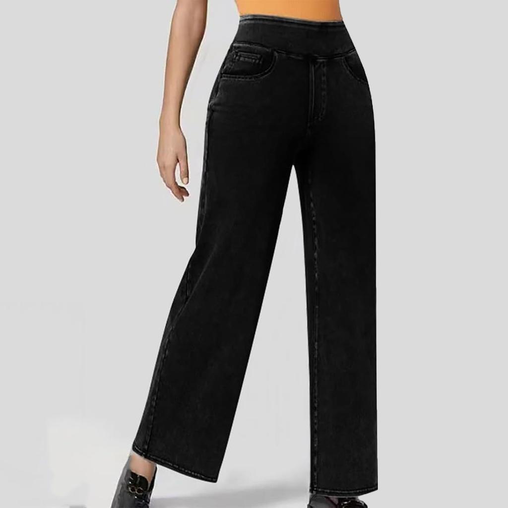 Women High Waisted Wide Leg Jeans Stretch Jeans Wide Straight Leg Stretchy Baggy Fashion Loose Denim Pants Summer
