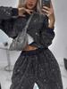 Starry Sky Long Sleeve Loose Top & Drawstring Wide Leg Pants Women's 2-Piece Set