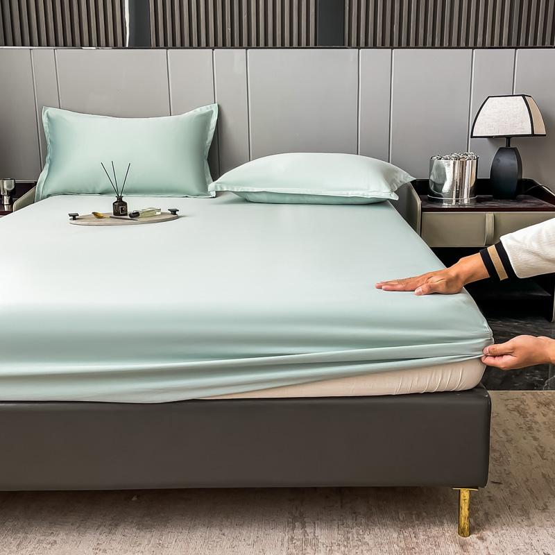 New Silk Bed Sheet Cool Feeling Bed Sheet Anti-Slip Ice Silk Three-Piece Mattress Protection Bedspread Dust Cover