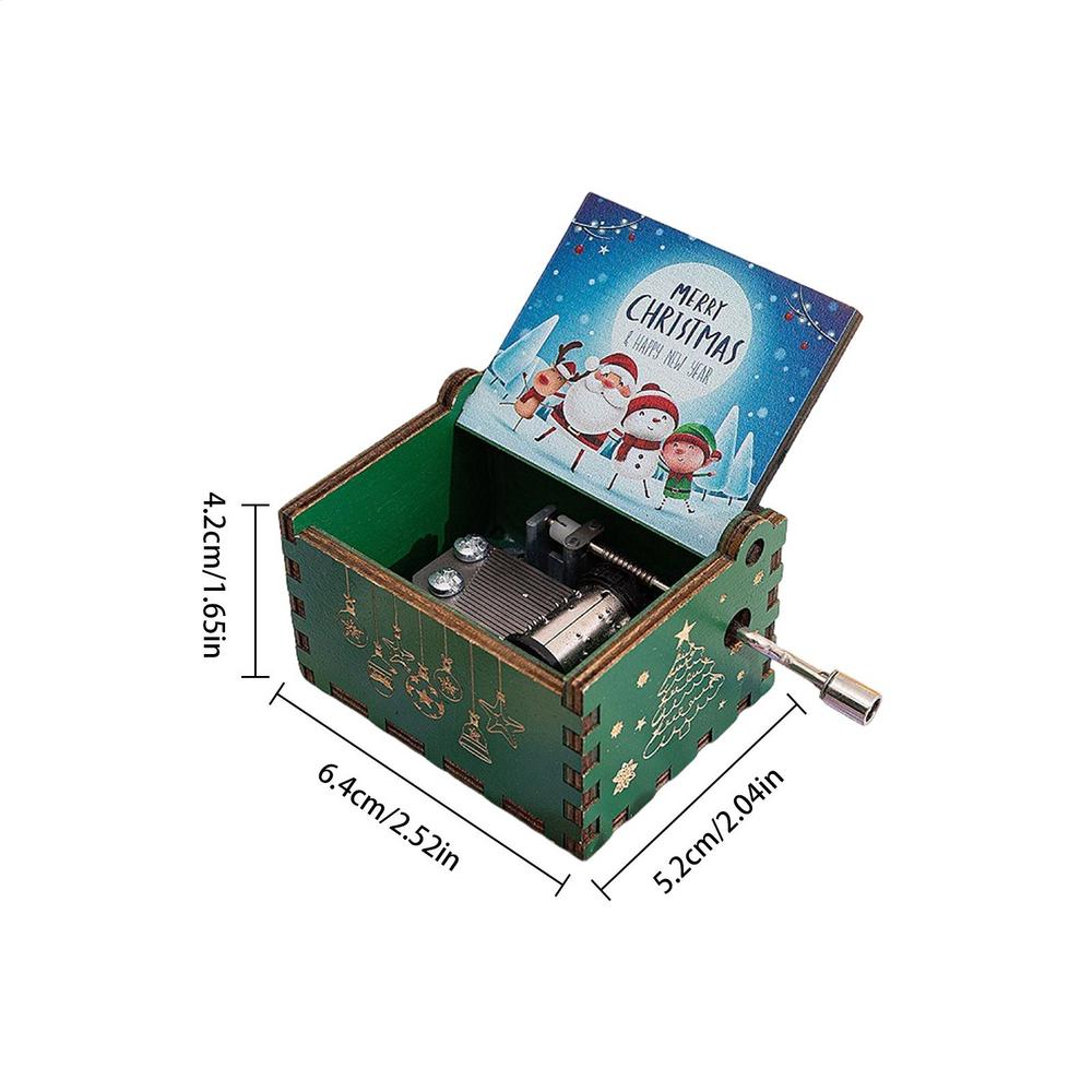 Hot Wooden Hand Crank Music Box Fantastic Christmas Music Box Wooden Carved Music Boxes Christmas Birthday Gift Home Decor