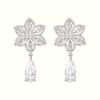 Simple and high-end earrings, flower pear-shaped water drop diamond earrings, Tremella decoration, dinner party temperament accessories