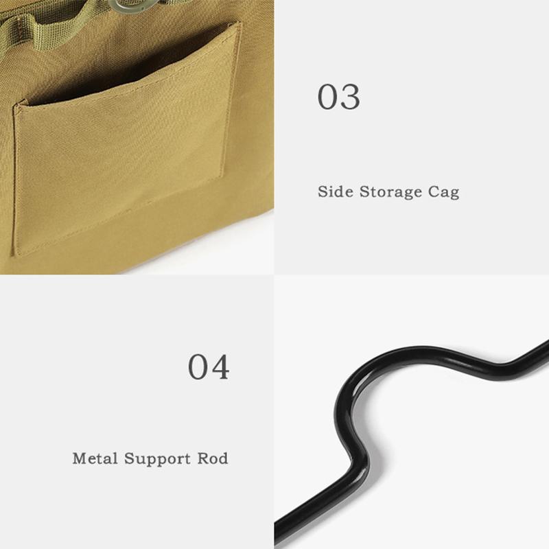 Camping Storage Bag Large Capacity Multifunctional Collapsible Utility Tote Bag for Picnic Travel Car Khaki