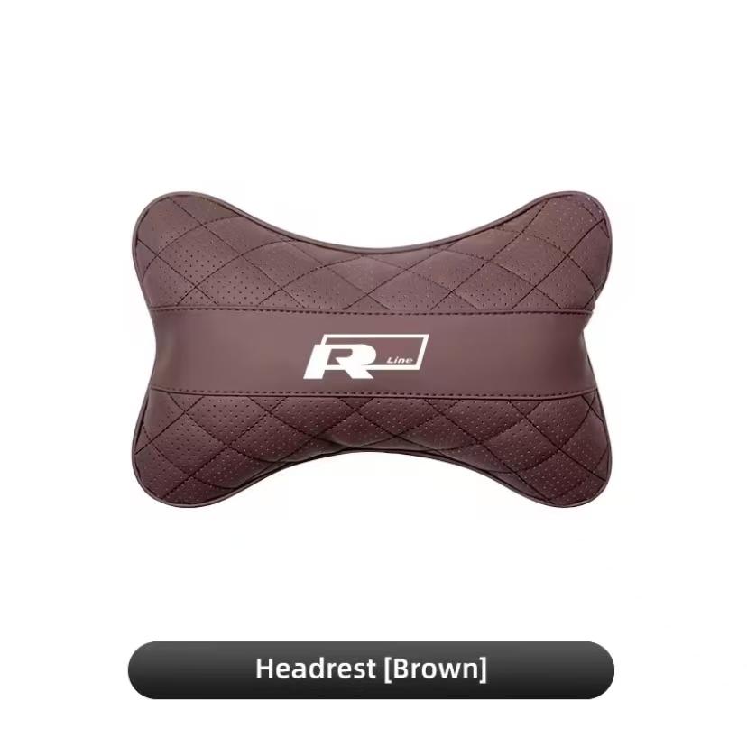 Car Seat Head Support Cushion Lumbar Pillow Interior Accessories For VW GTI Polo Golf Passat Tiguan Arteon CC Taigo T-ROC HubCap