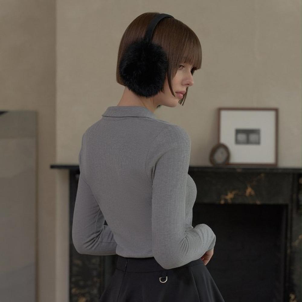 PLAYBOO Fleece Ribbed Half Zip Top Heather Grey