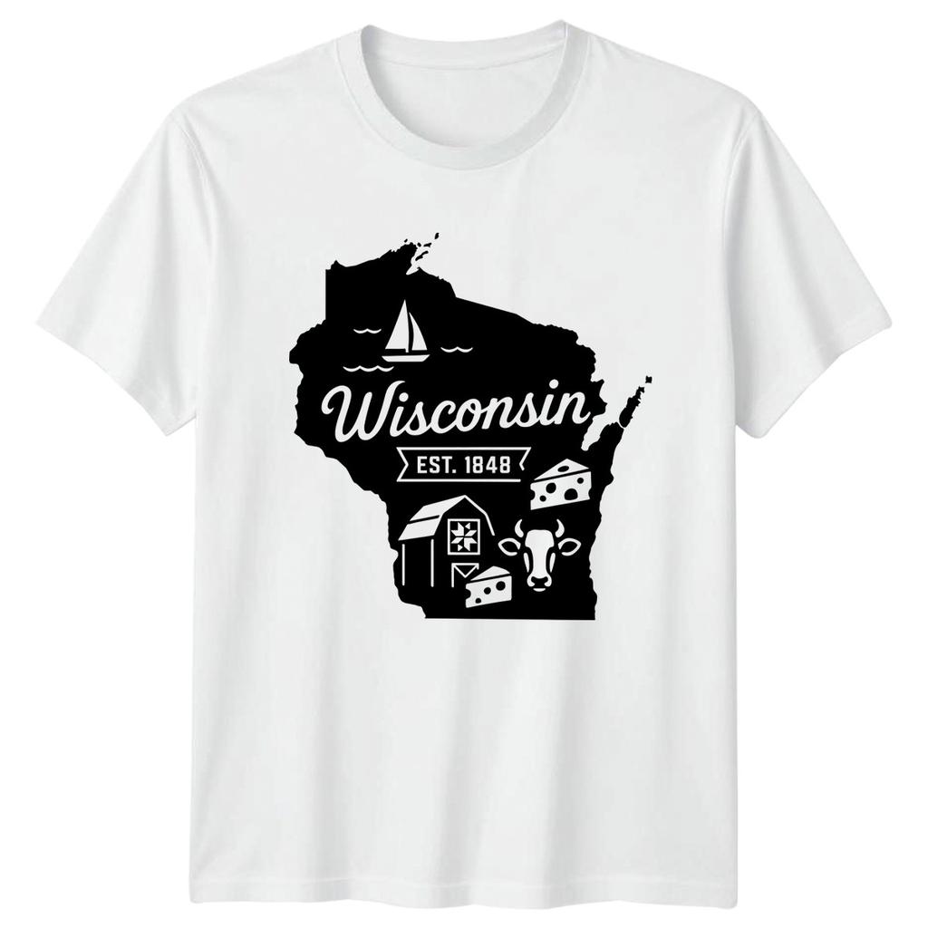 Wisconsin Est 1848 State Landmark Unisexs Unisexs Graphic Tee