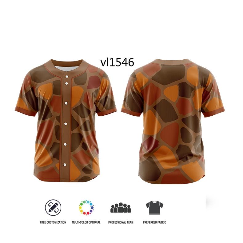 Men Button Sublimation Baseball Jersey Adults Custom Quick Dry Baseball Wear Uniforms Personal T-shirt Breathable Jersey TOP