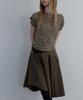 Unessin Asymmetric Cutting Midi Skirt_Khaki