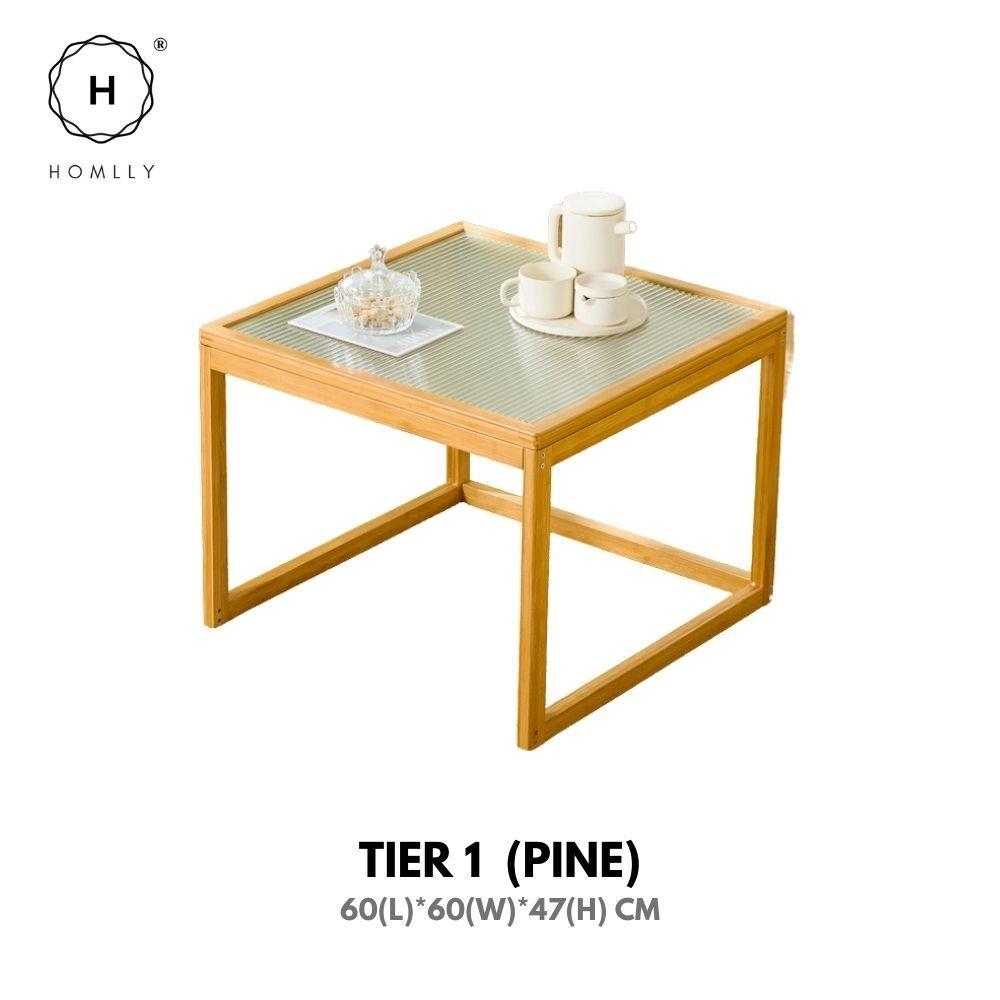 Homlly ika Nesting Living Room Coffee Side Table (Expandable)