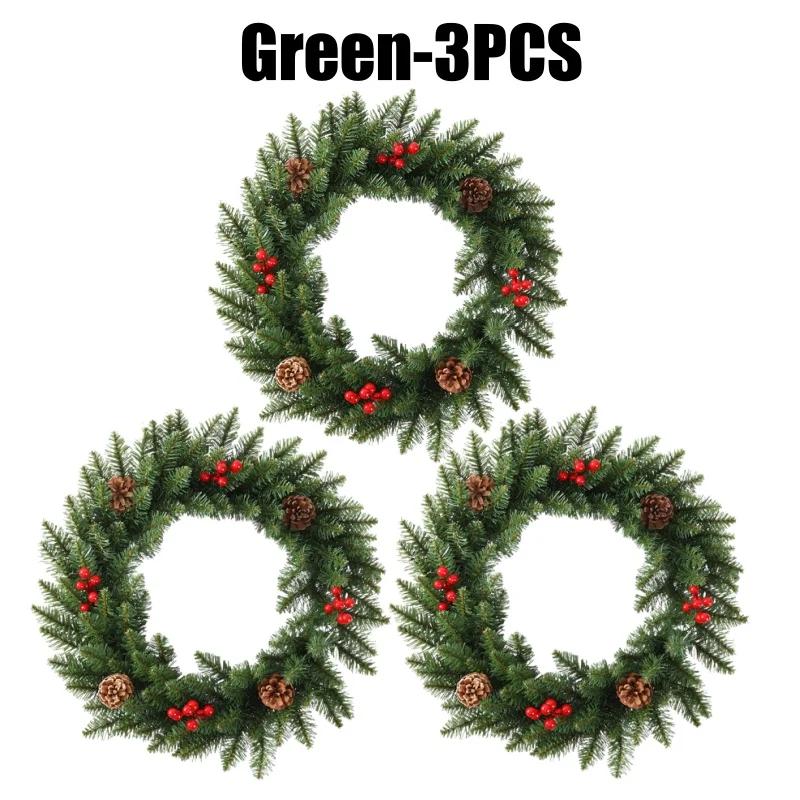 11cm Artificial Christmas Vine Wreath with Pine Cones for Xmas Parties Wedding Wall Decorations and Festival Celebrations