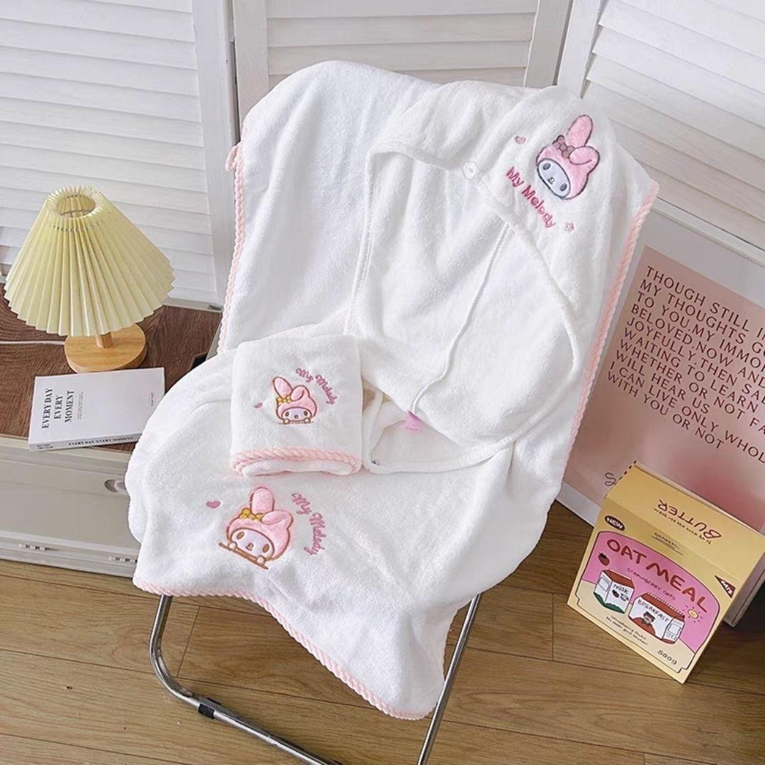 

Новое полотенце из кораллового флиса Melody, шапочка для душа, накидка-полотенце, детское, взрослое, банное полотенце, быстросохнущее, влаговпитывающее, без выпадения ворса Towel 35 * 75 белый